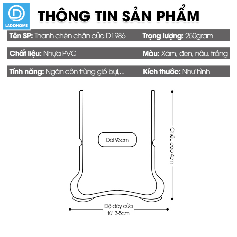 Thanh chèn khe chân cửa D1986