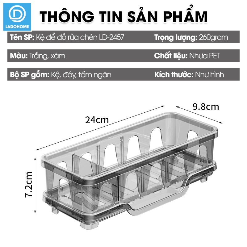 Giá để nước rửa chén, kệ để dụng cụ rửa bát đĩa LD-2457