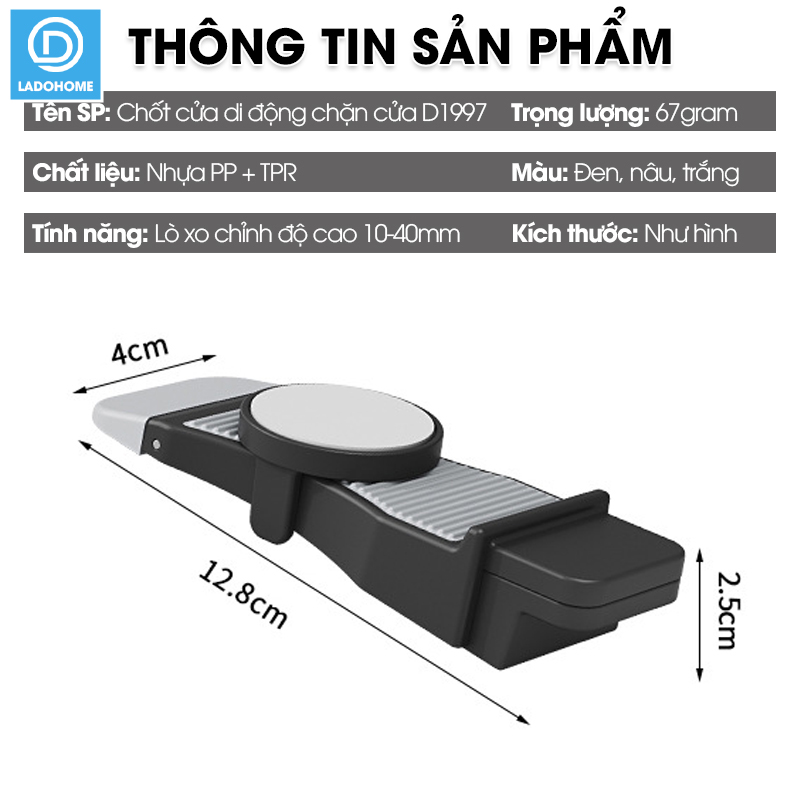 Chốt cửa di động, chặn cửa chống va đập D1997