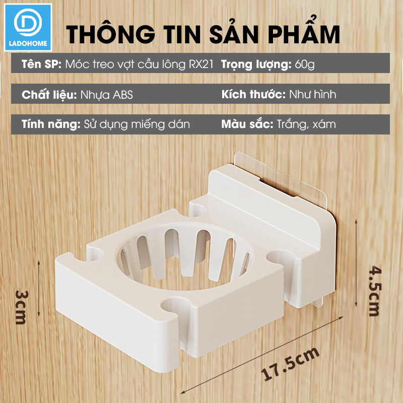 Móc treo chuyên dụng cho vợt cầu lông, móc dán tường RX21