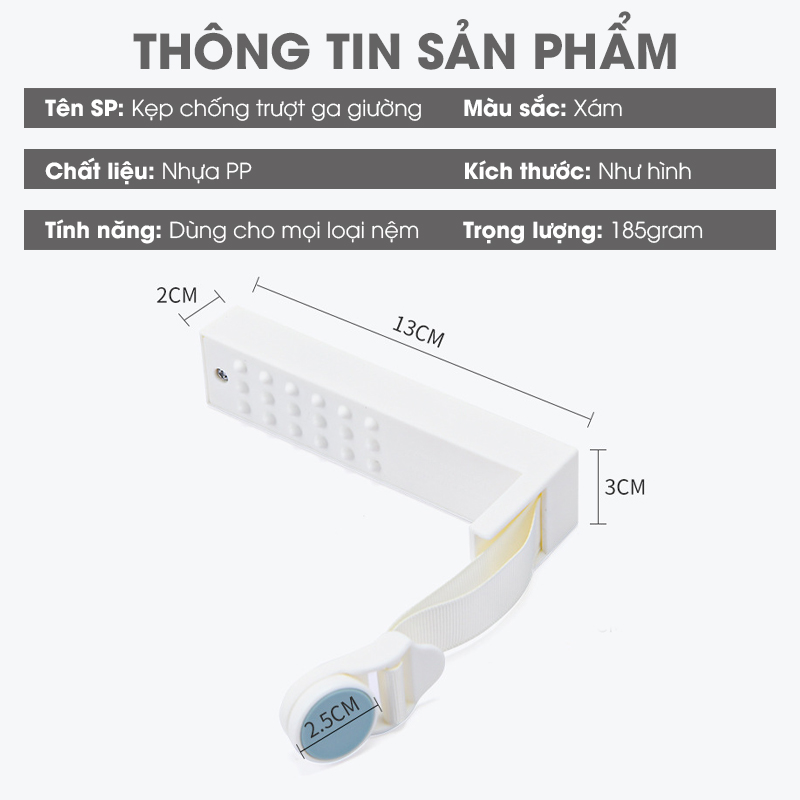 Kẹp chống trượt ga trải giường và vỏ chăn, kẹp cố định góc chăn bông ga giường D1863