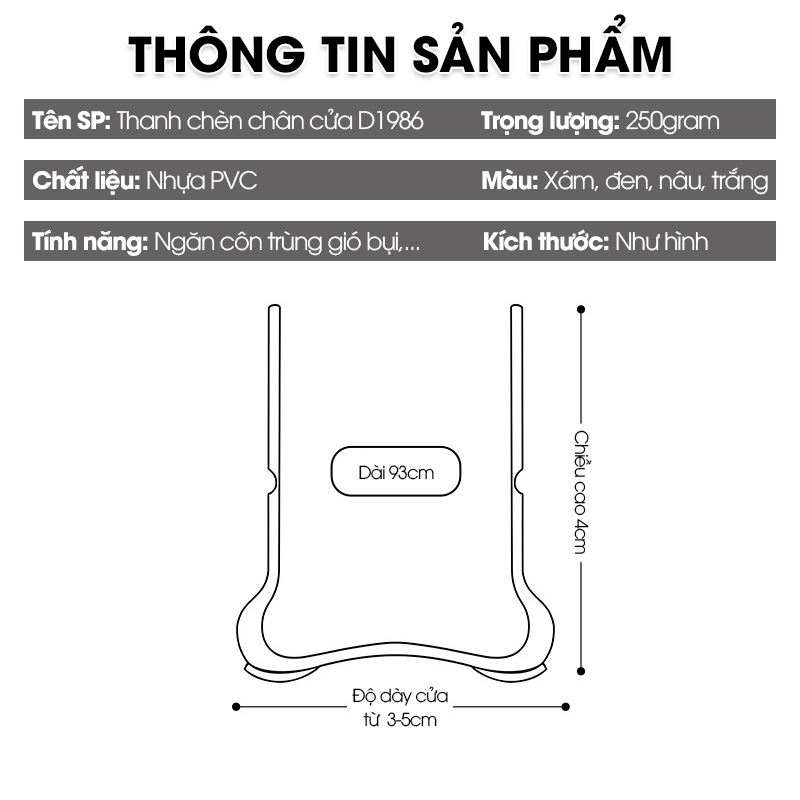 Thanh chèn khe chân cửa D1986