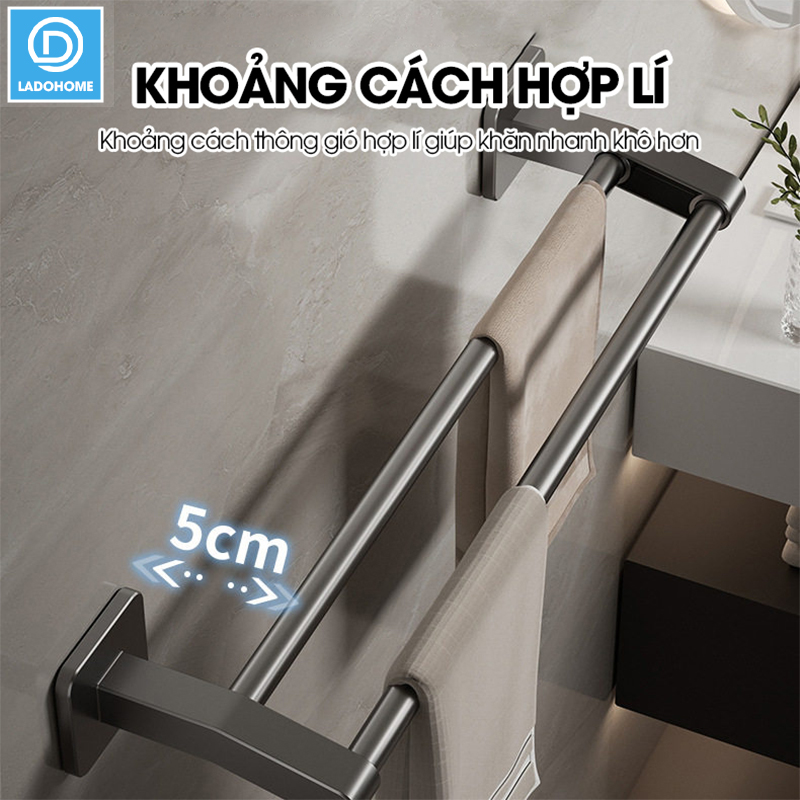 Giá treo khăn nhà tắm LD-5280 hợp kim nhôm không rỉ