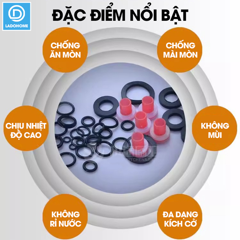 Bộ dụng cụ sửa chữa và thay thế ron gioăng cho vòi nước nhà bếp nhà tắm, thiết bị vệ sinh