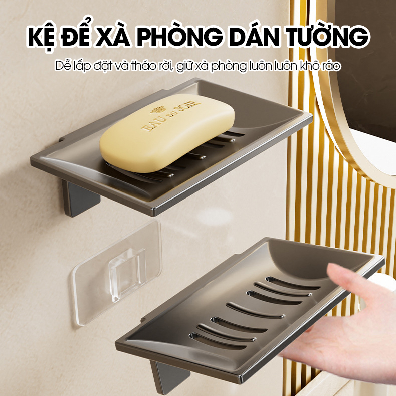 Khay đựng xà bông cục dán tường LD-1937 , khay đựng xà phòng có lỗ thoát nước thép carbon chống gỉ
