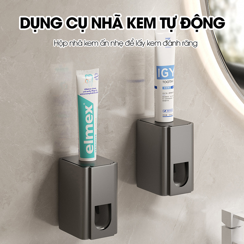 Kệ treo bàn chải và kem đánh răng có kèm cốc và dụng cụ nhã kem tự động LH-5478C