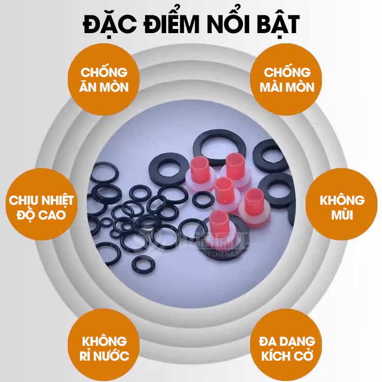 Bộ dụng cụ sửa chữa và thay thế ron gioăng cho vòi nước nhà bếp nhà tắm, thiết bị vệ sinh