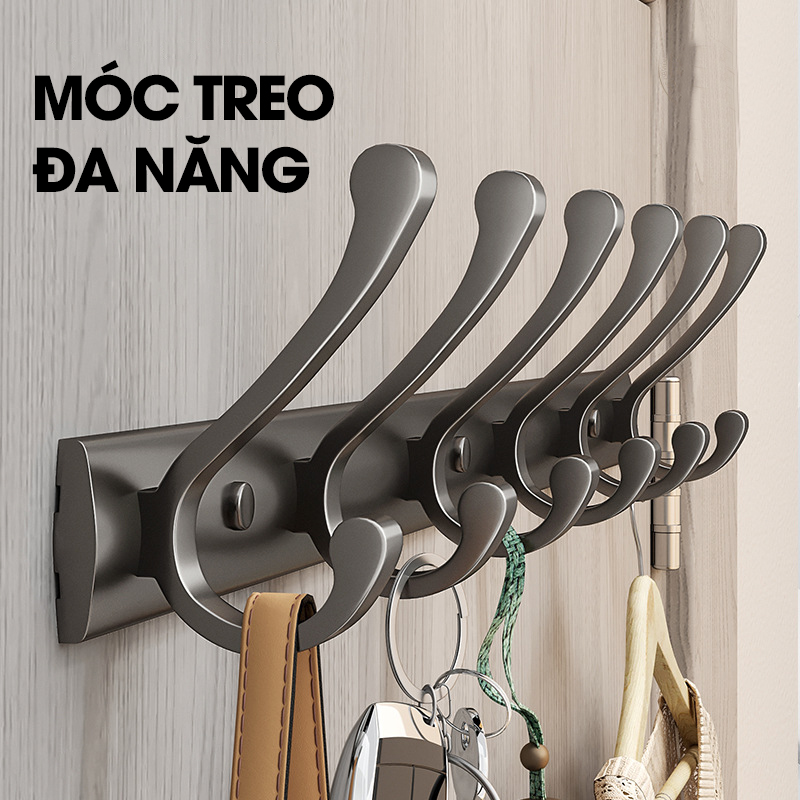 Móc treo tường RX14 Nhôm anod không rỉ, móc treo quần áo phòng ngủ, phòng khách, nhà tắm, nhà bếp, móc treo sau cửa
