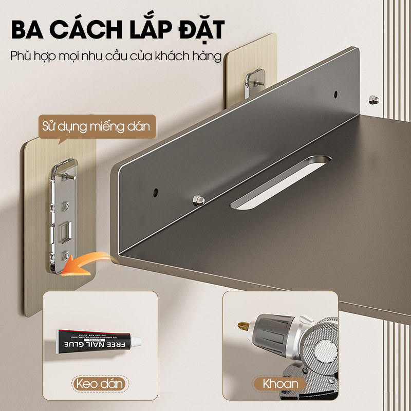 Giá đỡ bộ phát wifi treo tường LH-7333, giá đỡ camera, TV Box, máy chiếu nhiều kích cỡ tặng miếng dán, keo dán tắc kê