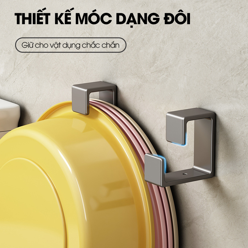 Móc treo thau nhựa, móc treo chậu rửa chén chậu giặt đồ RX12 thép carbon không rỉ