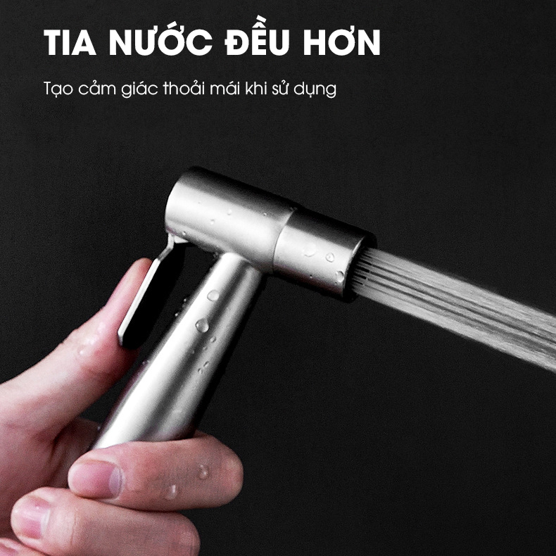 Vòi xịt toilet, vòi xịt vệ sinh phòng tắm cao cấp INOX304 LH-9423 + tặng kèm giá đỡ, ống dây lò xo 3 mét chất lượng cao