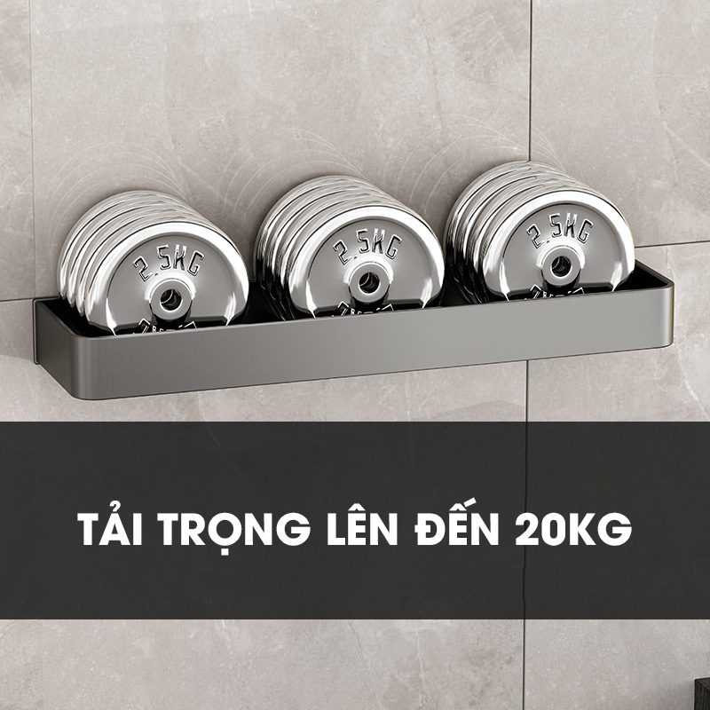 Kệ dán tường LH-5750 nhà tắm nhà bếp Bathroom Kitchen Nhôm Anod không rỉ + tặng kèm keo dán, tắt kê và vít