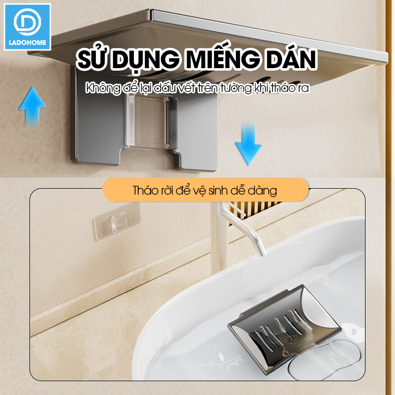 Khay đựng xà bông cục dán tường LD-1937 , khay đựng xà phòng có lỗ thoát nước thép carbon chống gỉ