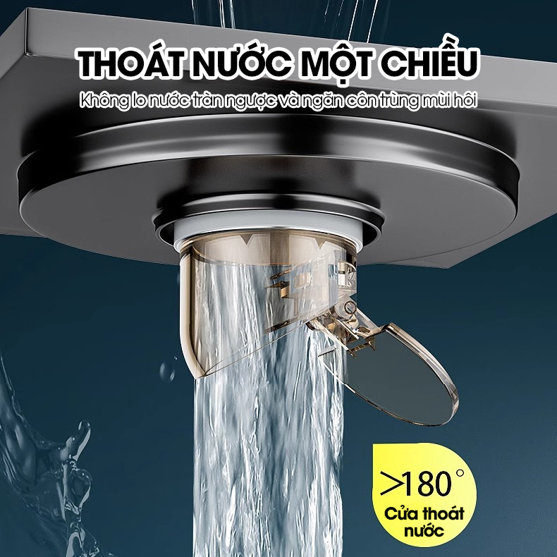 Nắp đậy cống thoát nước, thoát sàn một chiều ngăn mùi LD-2505 , chất liệu thép không rỉ + nhựa ABS