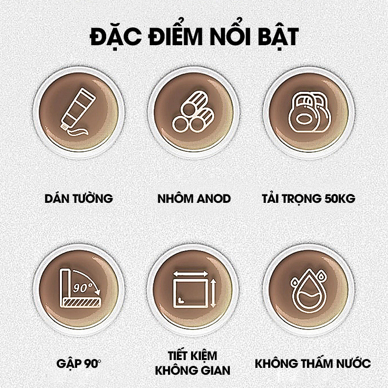 Giá treo khăn đa năng, kệ để khăn tắm gấp gọn SQ-6244 Nhôm Anod không rỉ