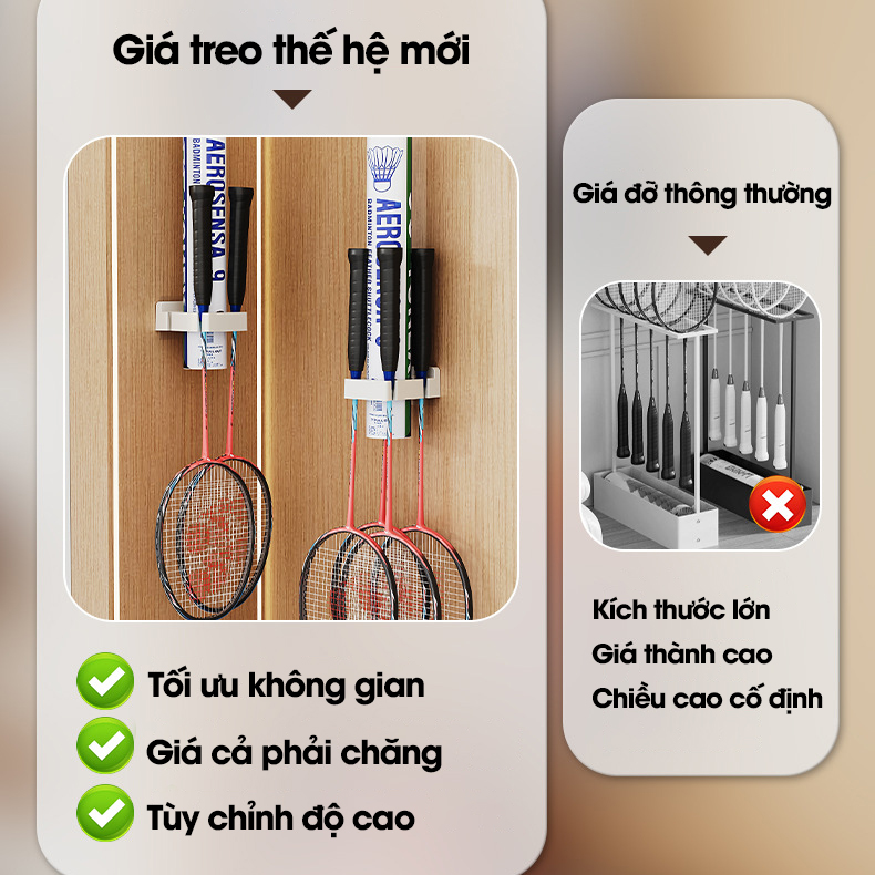 Móc treo chuyên dụng cho vợt cầu lông, móc dán tường RX21