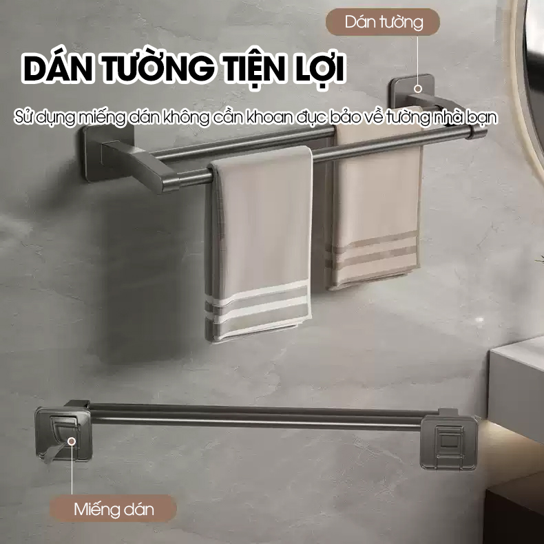 Giá treo khăn nhà tắm LD-5280 hợp kim nhôm không rỉ
