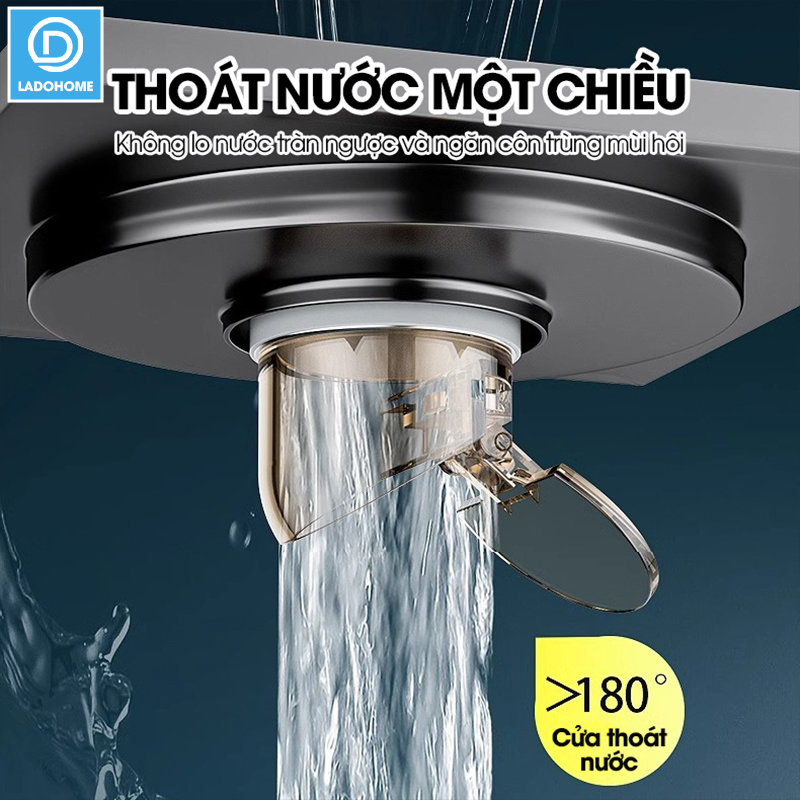 Nắp đậy cống thoát nước, thoát sàn một chiều ngăn mùi LD-2505 , chất liệu thép không rỉ + nhựa ABS