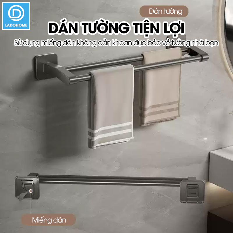 Giá treo khăn nhà tắm LD-5280 hợp kim nhôm không rỉ
