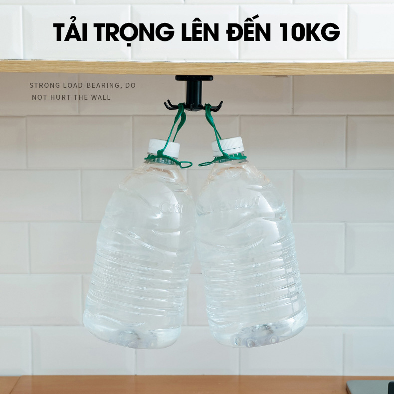 Móc xoay treo muỗng thìa nhà bếp, móc treo bếp, móc dán tường D1848