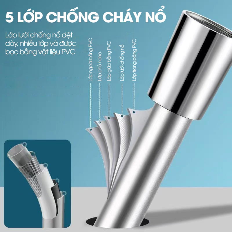 Dây sen tắm, ống nước vòi sen nhựa PVC chịu áp lực lớn
