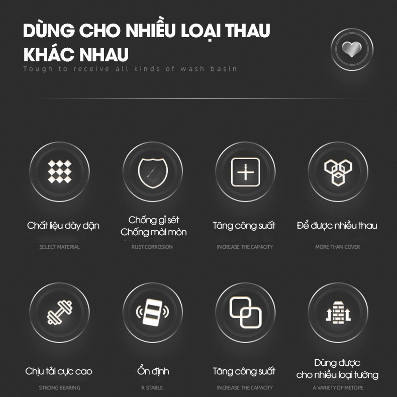 Móc treo thau nhựa, móc treo chậu rửa chén chậu giặt đồ RX12 thép carbon không rỉ