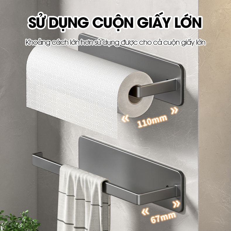 Giá treo túi đựng thực phẩm, thanh treo màn bọc thực phẩm, móc treo khăn lau nhà bếp LH-4102 Nhôm Anod không rỉ