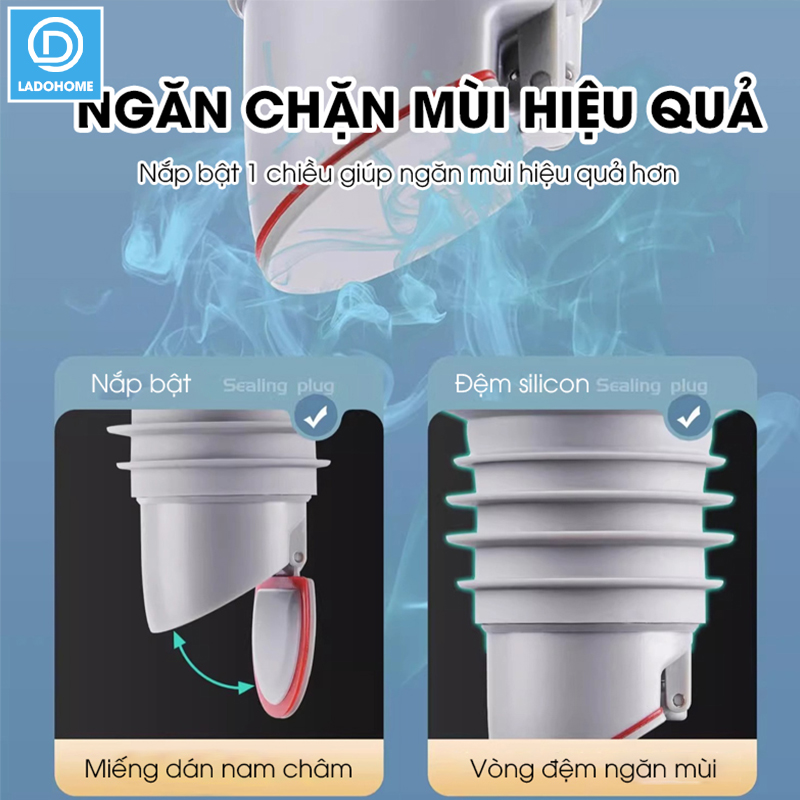 Thiết bị bịt kín ống thoát nước ngăn mùi SS15 cho nhà bếp, nhà vệ sinh, chống chảy ngược, chống con trùng, chống mùi