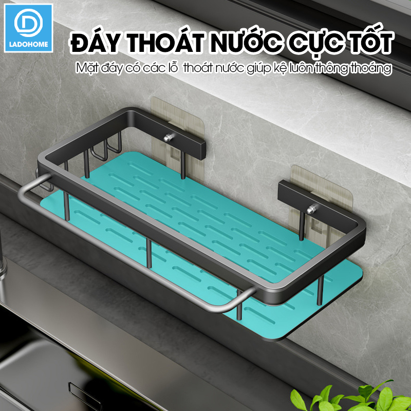 Kệ treo bồn rửa chén, kệ để nước rửa chén giẻ rửa bát nhà bếp LH-2232 Nhôm Anod không rỉ