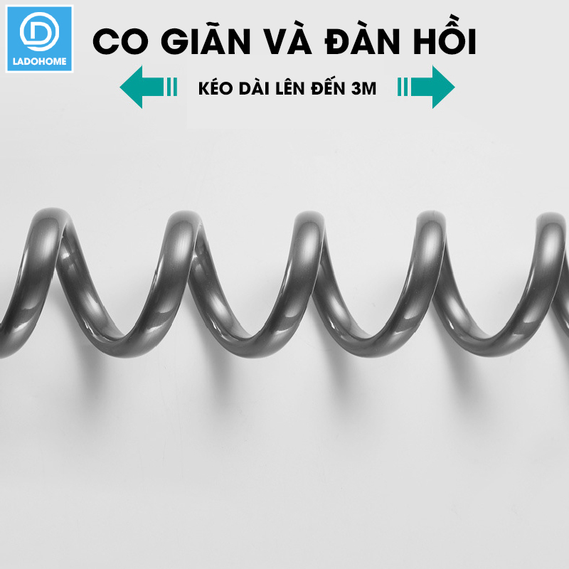 Ống nước lò xo co giãn cho vòi xịt vệ sinh, vòi xịt toilet nhà tắm nhựa PU, sử dụng được nóng lạnh