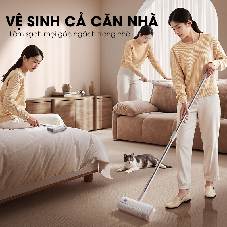 Con lăn hút bụi ga giường nệm sofa quần áo X7, con lăn dính bụi vải, lông thú hiệu quả nhanh chóng