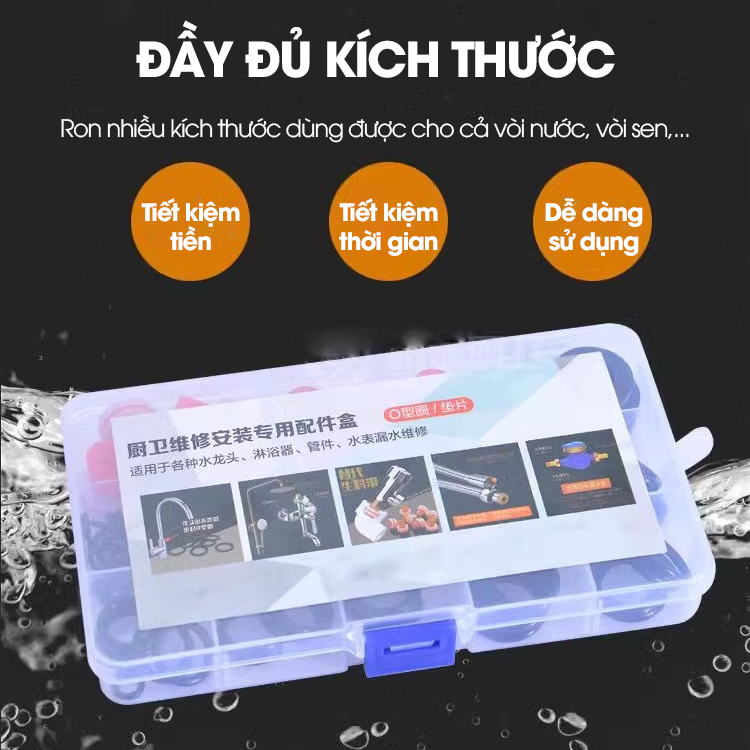 Bộ dụng cụ sửa chữa và thay thế ron gioăng cho vòi nước nhà bếp nhà tắm, thiết bị vệ sinh