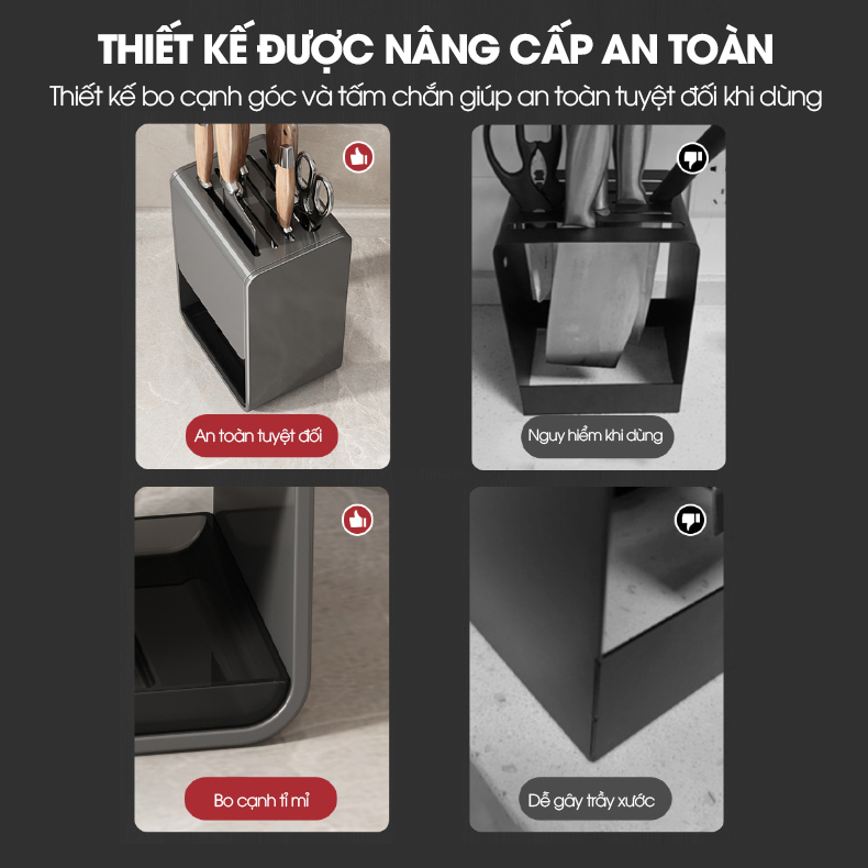 Giá để dao kệ dao để bàn treo tường LH-6327 thép carbon chống rỉ