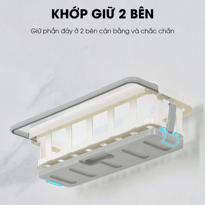 Kệ để dụng cụ rửa chén, giá để nước rửa chén bát treo tường có khay hứng nước LD-2468