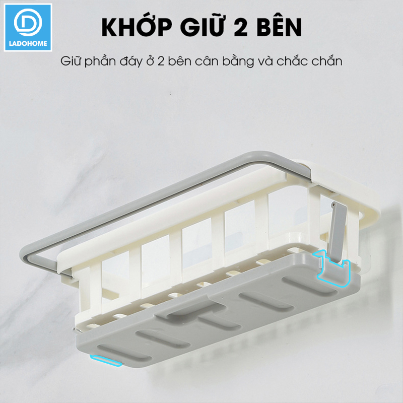 Kệ để dụng cụ rửa chén, giá để nước rửa chén bát treo tường có khay hứng nước LD-2468
