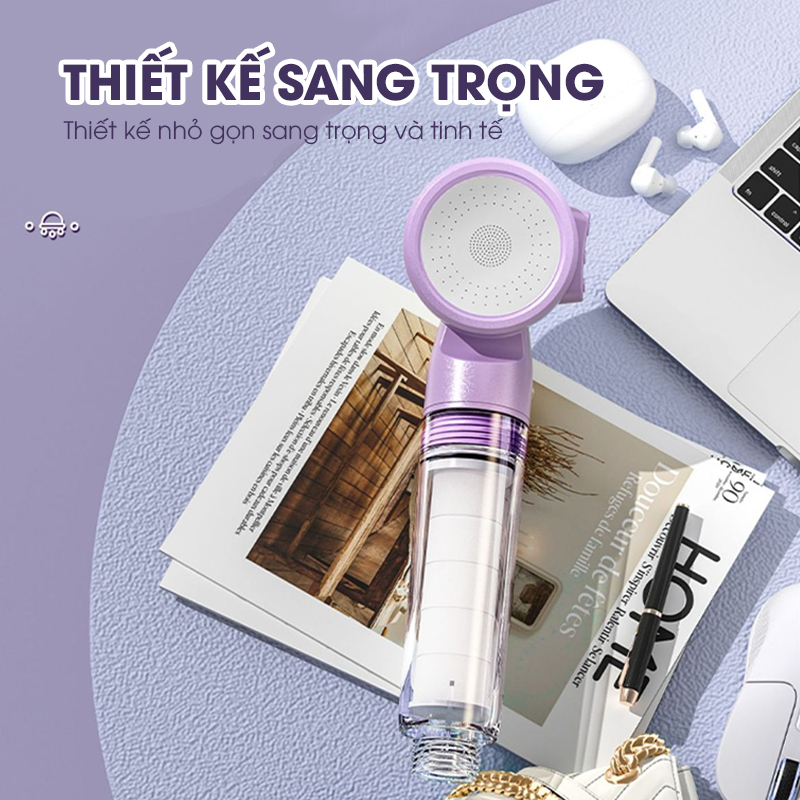 Vòi tắm hoa sen di động, vòi sen du lịch, vòi sen cầm tay có lõi lọc kèm túi đựng tiện lợi LD-9015