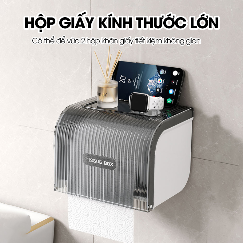 Hộp đựng giấy vệ sinh toilet W8286 nhựa ABS chống ố màu, có trục xoay dễ sử dụng