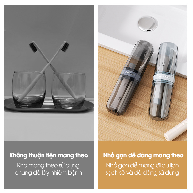 Hộp đựng bàn chải đánh răng, kem đánh răng, hộp đựng muỗng đũa cá nhân khi đi du lịch W8280
