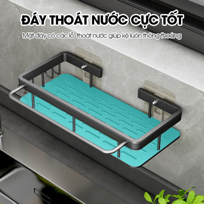 Kệ treo bồn rửa chén, kệ để nước rửa chén giẻ rửa bát nhà bếp LH-2232 Nhôm Anod không rỉ