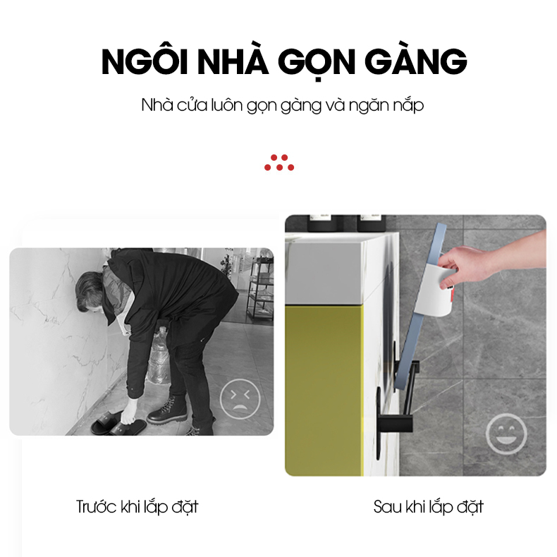 Giá để giày giá treo giày lên tường tiết kiệm không gian phòng tắm SQ-5266 Nhôm Anod không rỉ