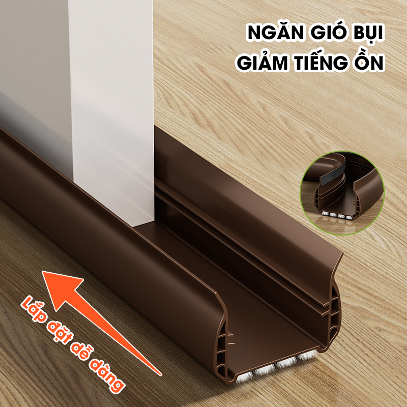 Thanh chèn chân cửa cải tiến với 2 lớp tăng khả năng cách âm và đáy lông đệm dể dàng đóng mở, ngăn côn trùng và gió bụi