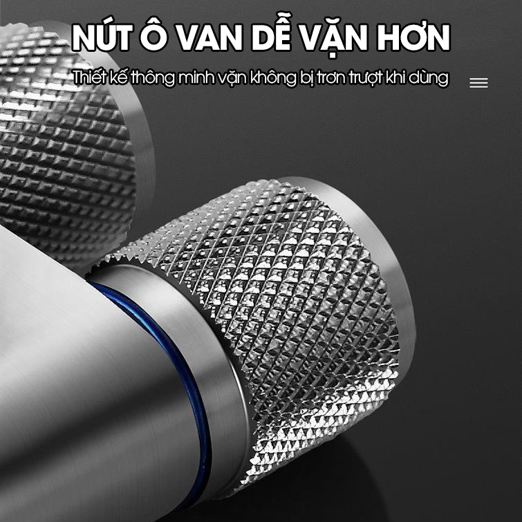 Bộ vòi xịt vệ sinh, toilet cao cấp LH-9424 thép không rỉ, lõi đồng + dây lò xo 2m, giá đỡ dán tường, van chia chữ H