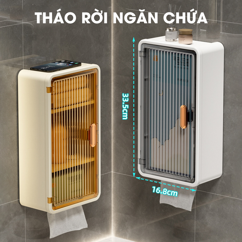 Hộp đựng khăn giấy treo tường JW8503, hộp lưu trữ làm hộp đựng thuốc mini và các vật dụng nhỏ khác