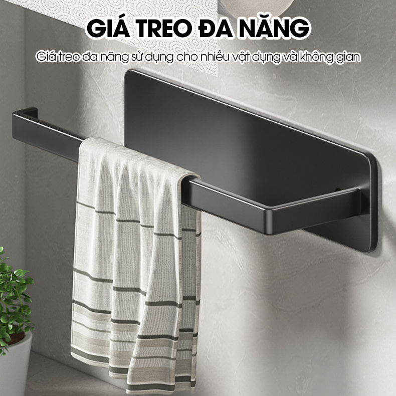 Giá treo túi đựng thực phẩm, thanh treo màn bọc thực phẩm, móc treo khăn lau nhà bếp LH-4102 Nhôm Anod không rỉ