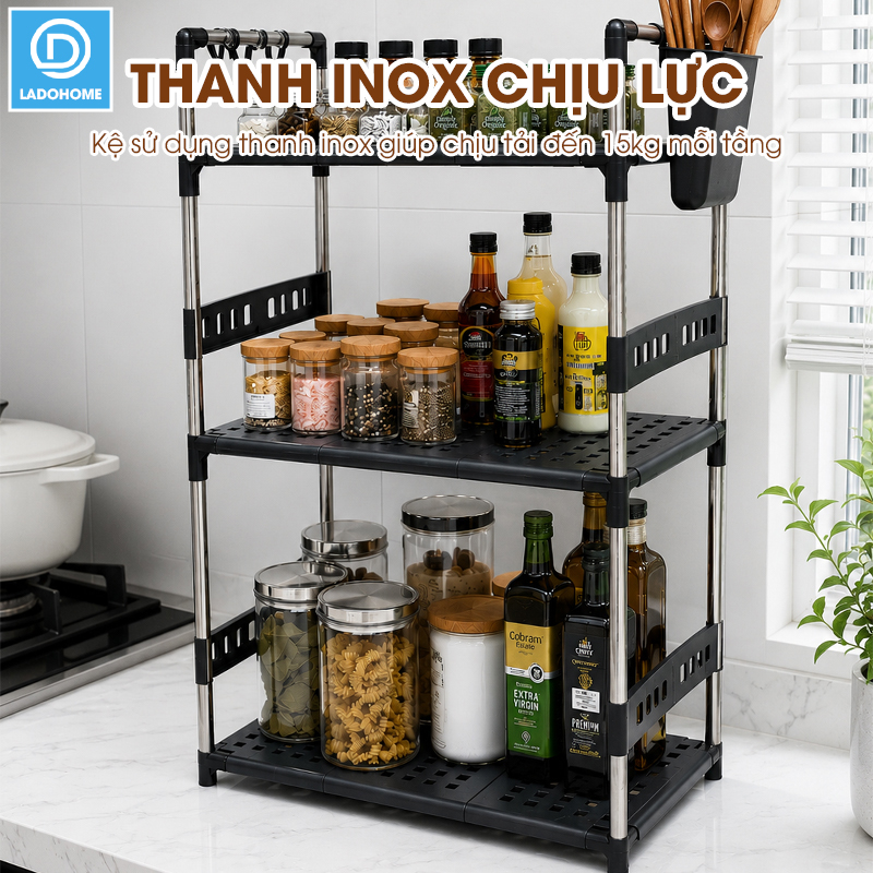 Kệ để gia vị nhà bếp khung inox chịu lực LD-3640