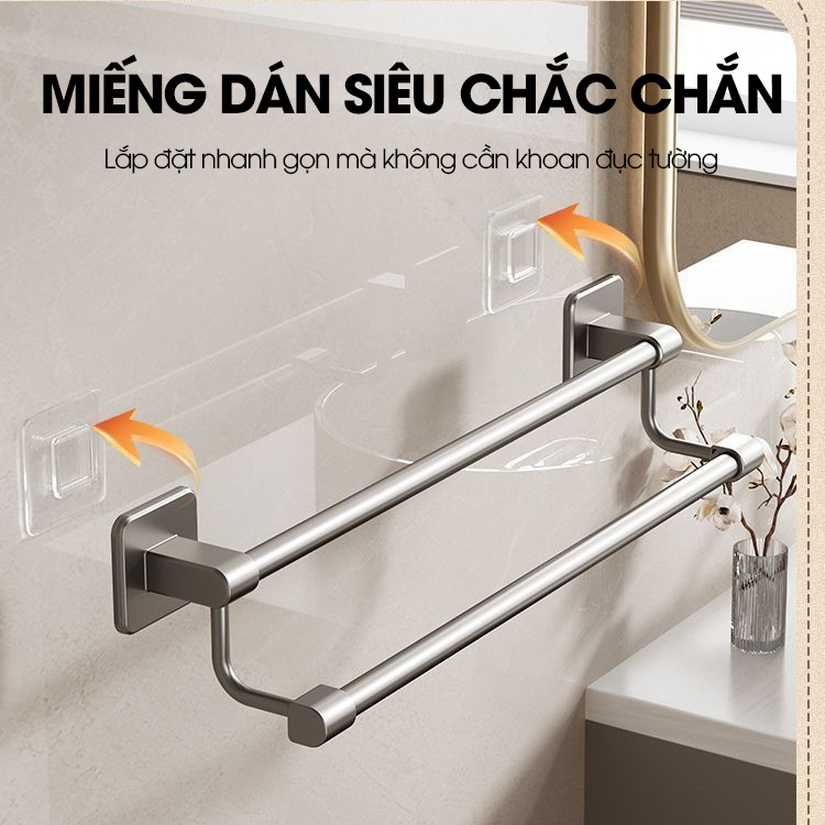 Giá treo khăn nhà tắm LD-5282 hợp kim nhôm không rỉ