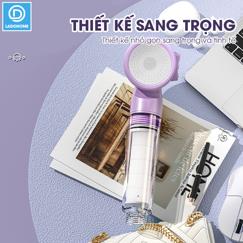 Vòi tắm hoa sen di động, vòi sen du lịch, vòi sen cầm tay có lõi lọc kèm túi đựng tiện lợi LD-9015