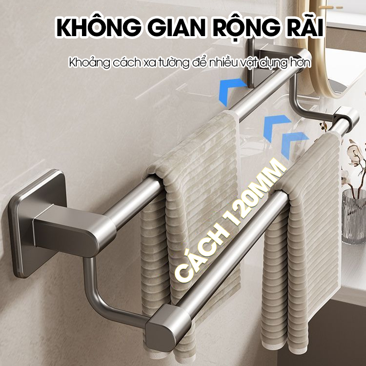 Giá treo khăn nhà tắm LD-5282 hợp kim nhôm không rỉ