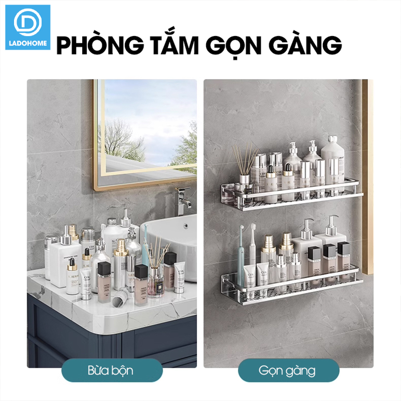 Kệ nhà tắm nhà bếp dán tường YQ-5578 Nhôm Anod không rỉ