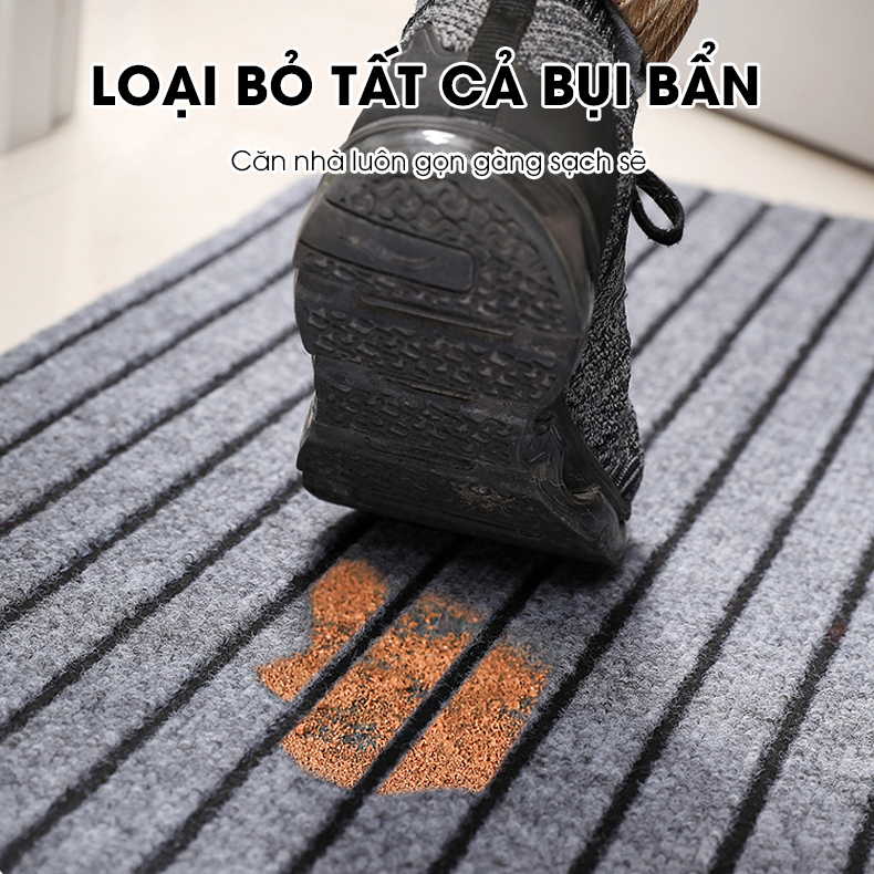 Thảm lót sàn chùi chân 50x80cm chống trượt hút nước hút dầu có rảnh chìm giúp giữ hạt bụi